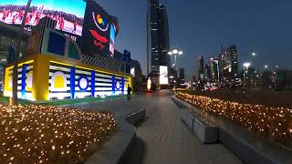 Winter Evening walk around Starfield COEX Mall, Gangnam, Seoul