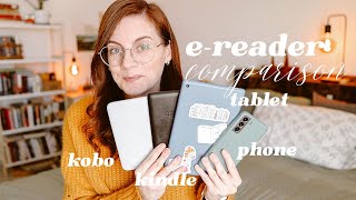 the ULTIMATE E-READER COMPARISON - Kobo vs Kindle vs Fire Tablet vs Phone - pros & cons of each