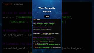 Word Scramble in Python #coder #coding #tutorial #programming #numbers #python #words #unscramble