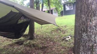 PSS xxl HD poncho/hammock set up with ENO housefly tarp with doors @ leatherwood lake city park AR