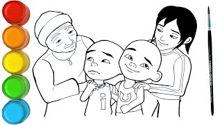 Menggambar dan mewarnai Upin Ipin bersama Opa dan Kak Ros | kreatif untuk anak Terbaru 2022