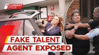 Talent agent hits reporter as she denies lying to clients | A Current Affair