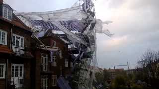 Scaffolding collapse during storm in Denmark