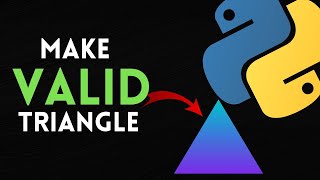 Python Tutorial | Check the triangle is valid or not.