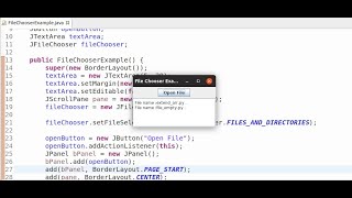 JFileChooser example in Java GUI Swing