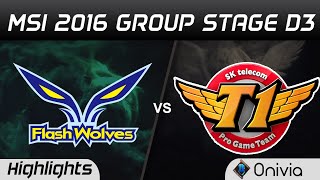 FW vs SKT Highlights MSI 2016 D3 Flash Wolves vs SK Telecom T1