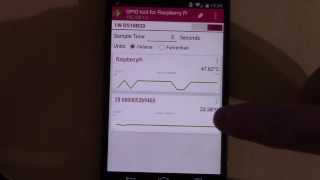 DS18B20, Raspberry Pi & GPIO Tool Android App Temperature Monitoring