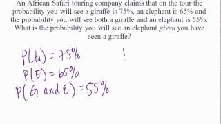 Solution Safari Example Conditional Probability