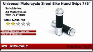 Universal Motorcycle Street Bike Silver Hand Grips Bar Ends (7/8\