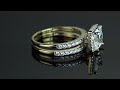 princess cut cubic zirconia 2 piece wedding ring set 2.15 tcw in solid 10k yellow gold