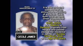 Cecile James ~ Short Obituary