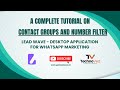 Lead Wave - How to create Contact Group and Filter WA Numbers