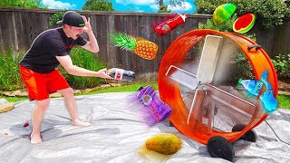 THROWING SATISFYING THINGS INTO A GIANT FAN!