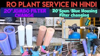 How to Ro Plant सर्विस 500ltr#Jumbo filter चेंज#Spun Filter Replace #500ltr Ro plant service#MPR RO