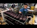 The Process of Making Slip Resistant Leather Shoes. Korean Safety Footwear Factory