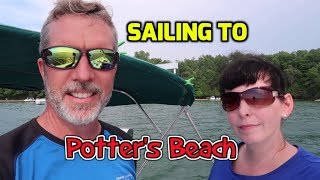 Sailing the 1000 Islands to a white sand beach.  Potter's Beach on Grindstone Island. Ep140