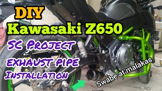 Kawasaki Z650 SC Project Exhaust Pipe -Muffler Installation Malakas ang Tunog DIY Lang