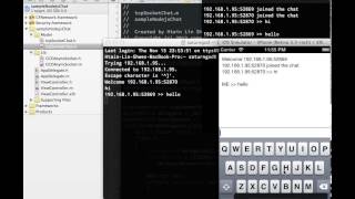 Nodejs TCP socket chat with iOS