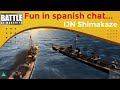 [Battle of Warships]  IJN Shimakaze - fun in spanish chat,  several clans