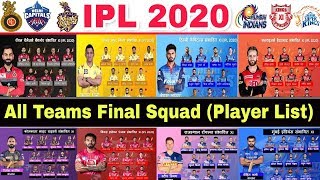 Vivo IPL 2020 : All Teams Final Squad For IPL 2020 | RCB, MI, CSK, KKR, DC, RR, SRH, KXIP