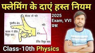 फ्लेमिंग के दाएं हस्त नियम||Fleming's right hand rule||Class 10th physics फ्लेमिंग के दाएं हस्त नियम