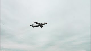 [4K] Antonov 124 Ukraine built Russian Cargo Plane Flying out of Philadelphia International Airport