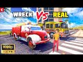 FIRE TRUCK WRECK VERSUS REAL FIRE TRUCK COMPARISON | OFF THE ROAD HD OPEN WORLD DRIVING GAME