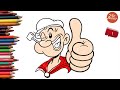 How to draw and color Popeye the Sailor Man #Popeye the Sailor Man