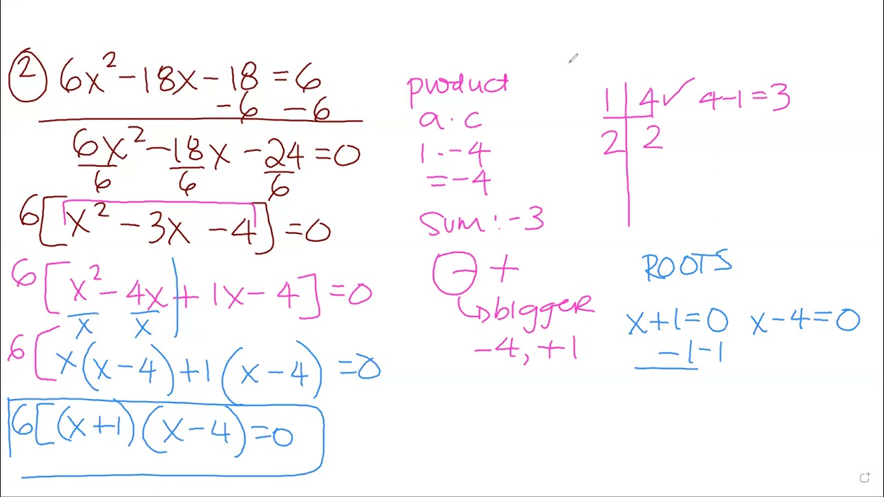 Solving Quadratics By Factoring, A Greater Than 1 - YouTube