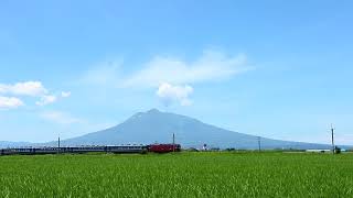 臨時　急行津軽　北常盤ストレートにて　岩木山バック