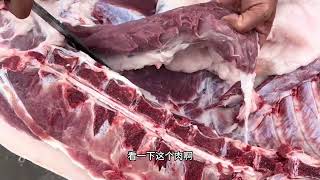 92岁老人养出极品猪肉 屠夫杀猪26年都说第一次见 让大家看 #农村杀猪现场 #猪肉分割技巧 #正宗土猪肉 #农家土猪肉 #猪肉