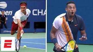2018 US Open highlights: Roger Federer beats Nick Kyrgios in 3rd round, wows with crazy shot | ESPN