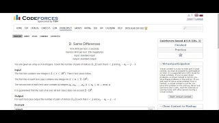 Codeforces Problem 1520D (Same Differences)