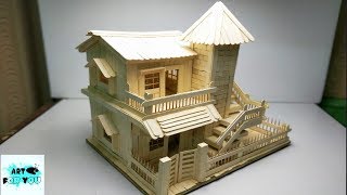 How to make popsicle sticks House - Bungalow | Ice cream sticks house - popsicle Castle