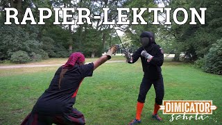 Ausschnitt einer Lektion im Rapier (nach Salvator Fabris) | Excerpt from a rapier lesson