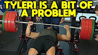 Tyler1 lift 425 lbs / 193 kg Bench - loltyler1 Power Meet 3