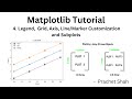Matplotlib Tutorial 4: Legend, Axis, Grid, Customization, Subplots | Mastering Data Visualization