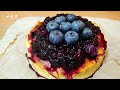 〈 氣炸の 〉꒰ 藍莓燒焦乳酪蛋糕 ꒱ ｜怦然心動blue都不blue了｜air fried blueberry burnt cheesecake｜air fryer｜甜噗寶 ·͜·♡ヾ