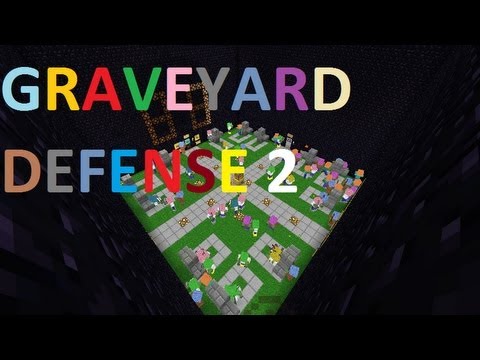 Minecraft Mini Games Graveyard Defense 2 внеплановая серия Youtube