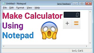 How to make 'Calculator' in Notepad 😱