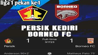 Hasil Akhir Pertandingan - Persik Kediri VS Borneo FC | BRI Liga 1 2023/2024