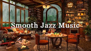 Smooth Jazz ~ Cafe Jazz Ambience with Rain ☕ Jazz Instrumental Music for Relaxing, Stress Relief
