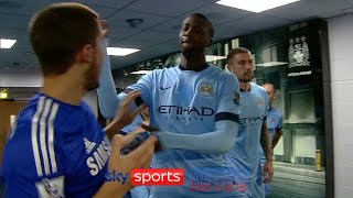 Yaya Toure hits Eden Hazard in the Manchester City tunnel