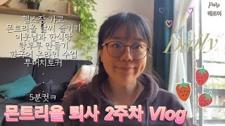 퇴사 2주차 브이로그 :: 투머치토크토크 몬트리올 한식당 방문, 캐나다에서 나의 미래는?  한국어 수업 준비