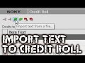 Sony Vegas: Import text to credit roll