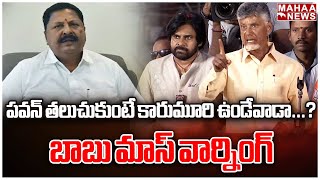 పవన్ తలుచుకుంటే కారుమూరి ఉండేవాడా...? బాబు మాస్ వార్నింగ్ | Chandrababu | Mahaa News