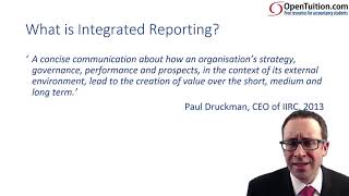 Integrated Reporting and Examples - CIMA F3 lecture