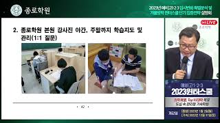 [2023 고등부 윈터스쿨] 강동 송파 종로학원 윈터스쿨 설명회 다시보기