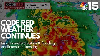 CODE RED Weather through Tuesday morning; Risk of severe weather & flooding - NBC 15 WPMI