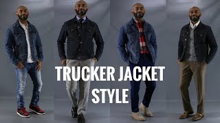 How To Style A Denim Trucker Jacket/How To Wear A Men's Trucker Jacket